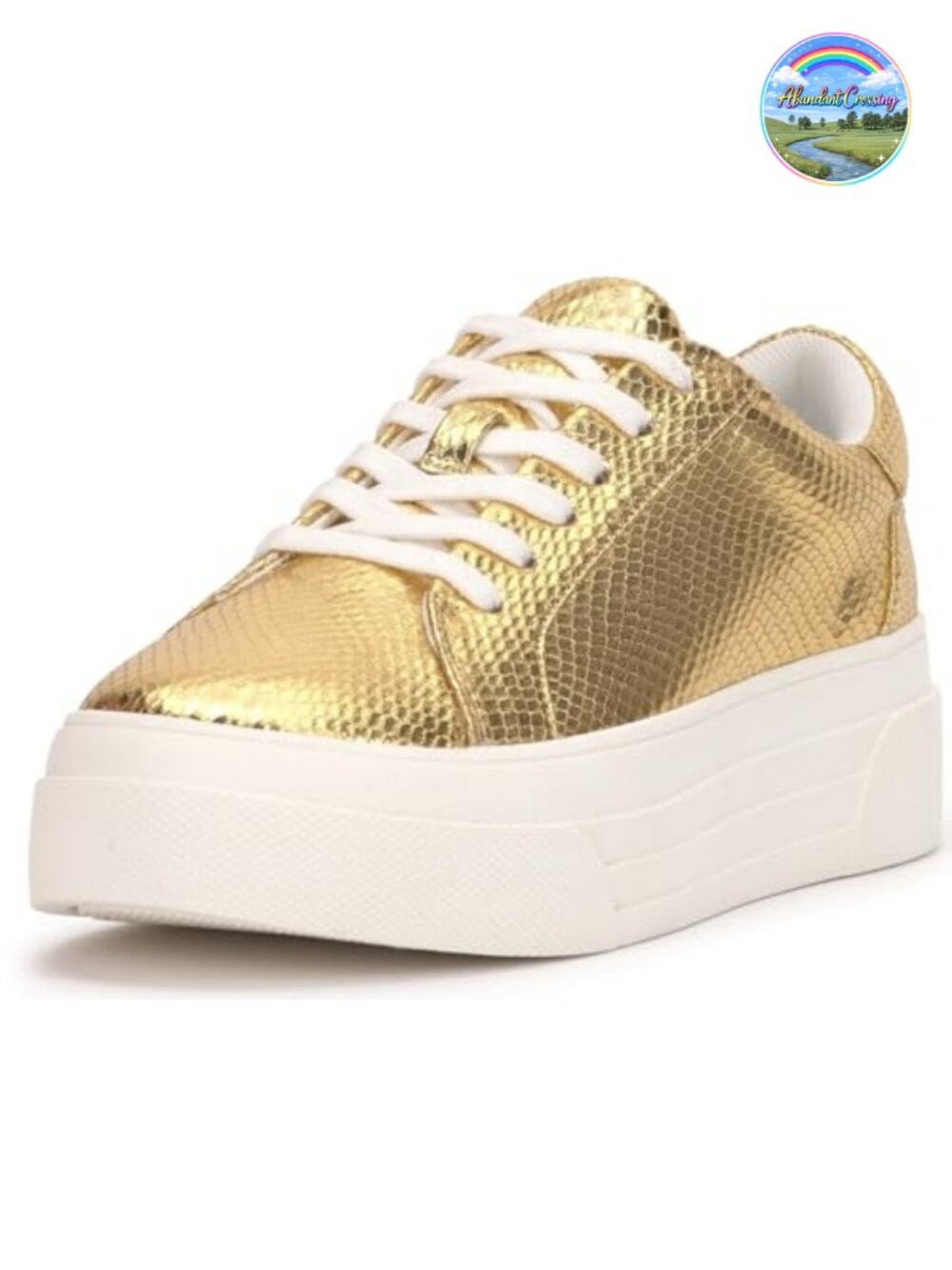 Embellished Platform Lace-Up Fashion Sneakers Studded Round Toe
